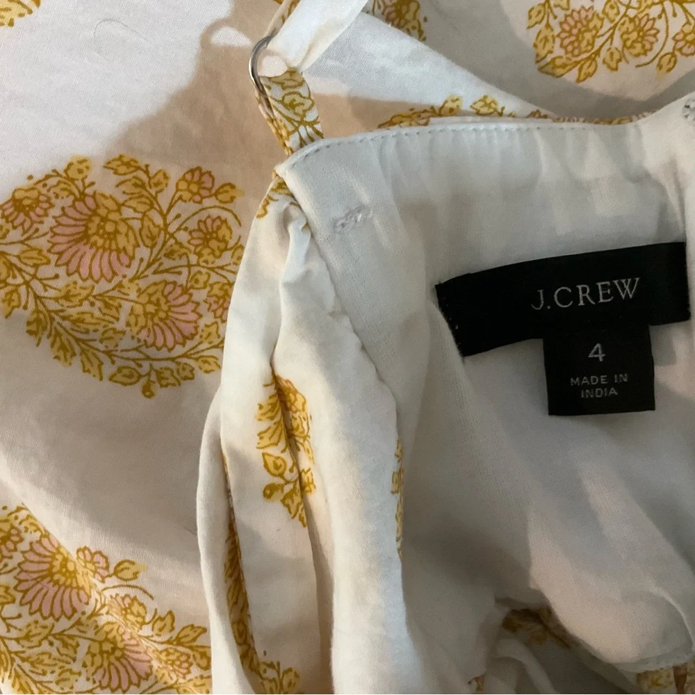 J. Crew White Maxi Dress with Yellow Print - Picture 3 of 4
